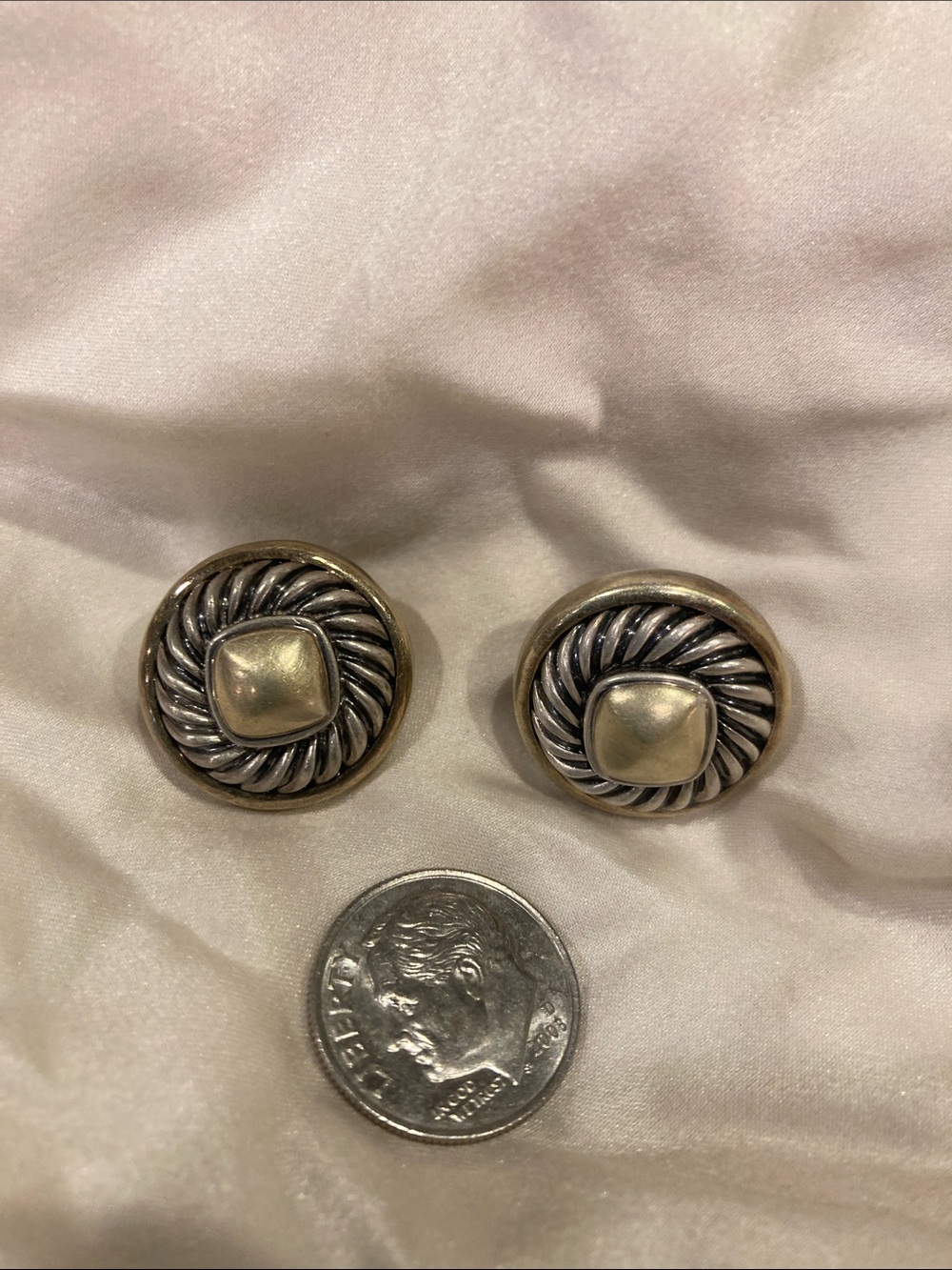 Gold and silver earrings